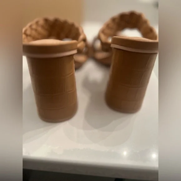 Braided Tan Heeled Sandals - Picture 5 of 8